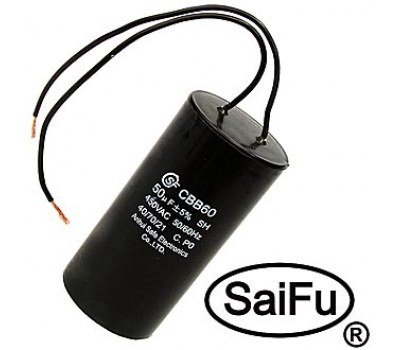 Конденсатор: CBB60  50uF  450V WIRE (SAIFU)