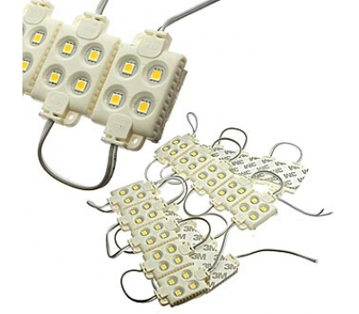 Светодиодный модуль: 5050 4LED 12V 1W W-W IP65 Светодиодный модуль: 5050 4LED 12V 1W W-W IP65