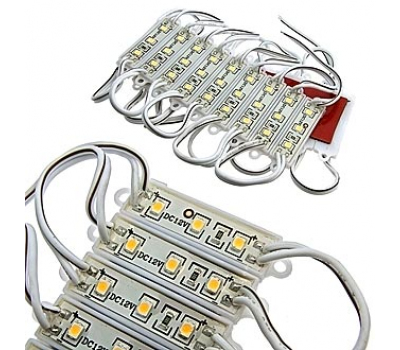 Светодиодный модуль: 3528 3LED 12V 0.3W W-W Светодиодный модуль: 3528 3LED 12V 0.3W W-W
