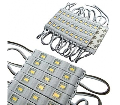 Светодиодный модуль: 5050 3LED LENS 12V 0.75W W-W IP65 Светодиодный модуль: 5050 3LED LENS 12V 0.75W W-W IP65