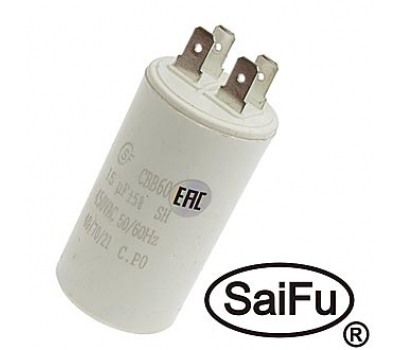 Конденсатор: CBB60  15uF  450V (SAIFU)