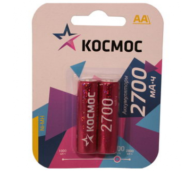 Аккумулятор: Космос NiMH 2700 мАч 2 BL Аккумулятор: Космос NiMH 2700 мАч 2 BL