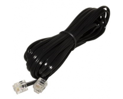 Кабель телефонный: RJ-11 (6P-4C) 10m. black Кабель телефонный: RJ-11 (6P-4C) 10m. black