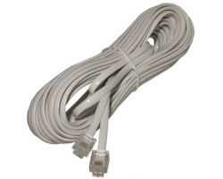 Кабель телефонный: RJ-11 (6P-4C) 5m. white Кабель телефонный: RJ-11 (6P-4C) 5m. white