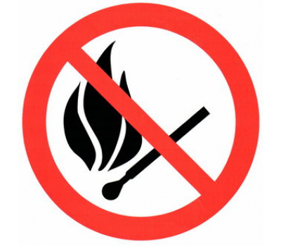 Информационный знак: Запрещается пользоваться огнем ПВХ