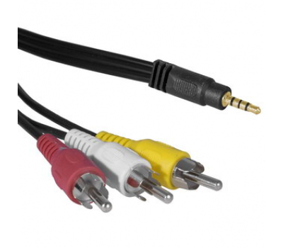 Аудио/Видео шнур: Stereo 3,5 mm - 3 RCA B 3m Аудио/Видео шнур: Stereo 3,5 mm - 3 RCA B 3m