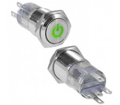 Кнопка антивандальная: LAS2GQF-11DT/G/N on-(on) Кнопка антивандальная: LAS2GQF-11DT/G/N on-(on)