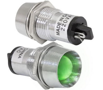 Светодиод в корпусе: L-619-G 220v (16mm) Светодиод в корпусе: L-619-G 220v (16mm)