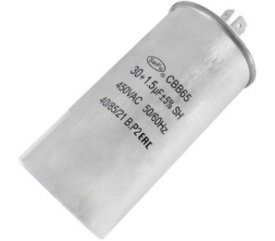 Конденсатор: CBB65 30uF + 1.5uF 450V (SAIFU) Конденсатор: CBB65 30uF + 1.5uF 450V (SAIFU)