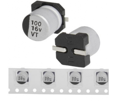 Конденсатор: 100 uF 16 V 105C 6.3*5.4 VT Конденсатор: 100 uF 16 V 105C 6.3*5.4 VT