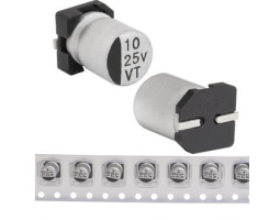 Конденсатор: 10 uF  25 V   105C   4*5.4   VT