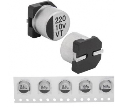 Конденсатор: 220 uF 10 V 105C 6.3*5.4 VT Конденсатор: 220 uF 10 V 105C 6.3*5.4 VT