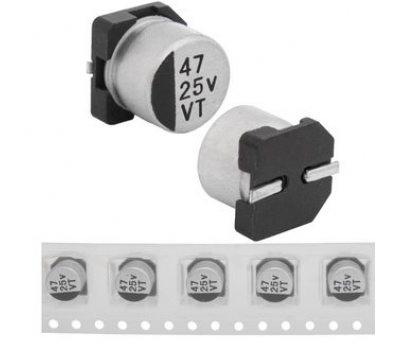Конденсатор: 47 uF 25 V 105C 6.3*5.4 VT Конденсатор: 47 uF 25 V 105C 6.3*5.4 VT