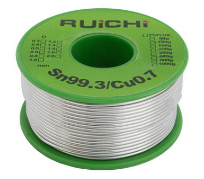 Припой: Sn99.3/Cu0.7 d1.2mm 100g Припой: Sn99.3/Cu0.7 d1.2mm 100g