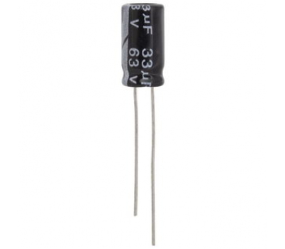 Конденсатор: 33 UF 63V 105*C 6*12 (JWCO) Конденсатор: 33 UF 63V 105*C 6*12 (JWCO)