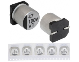 Конденсатор: 47 uF 100 V 105C 10*10.5 VT Конденсатор: 47 uF 100 V 105C 10*10.5 VT