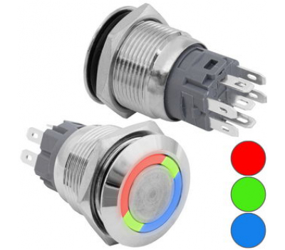 Кнопка антивандал.: GQ19B-10E/RGB/N off-(on) Кнопка антивандал.: GQ19B-10E/RGB/N off-(on)