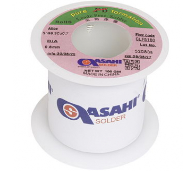 Припой: Sn99.3/CU0.7 d0.8mm 100g ASAHI Припой: Sn99.3/CU0.7 d0.8mm 100g ASAHI