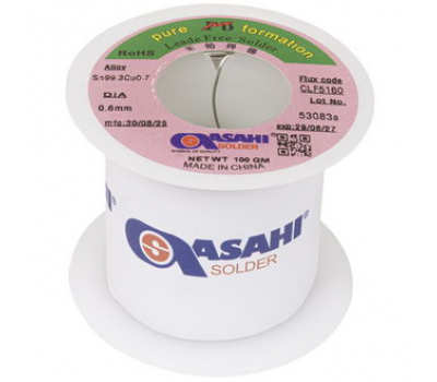 Припой: Sn99.3/CU0.7 d0.6mm 100g ASAHI