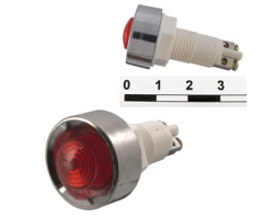 Неоновая лампа в корпусе: N-836-R  220VAC                                   