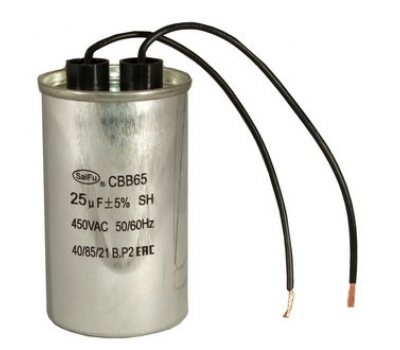 Конденсатор: CBB65 25uF  450V WIRE (SAIFU)