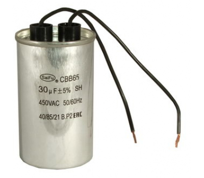 Конденсатор: CBB65 30uF 450V WIRE (SAIFU) Конденсатор: CBB65 30uF 450V WIRE (SAIFU)